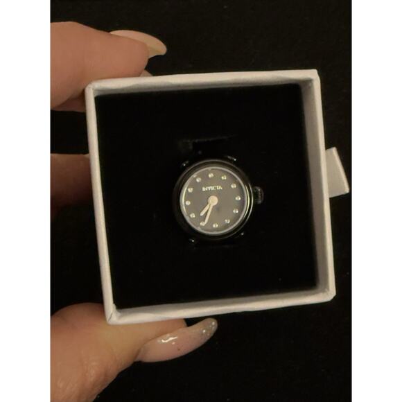 Invicta Angel Women's Ring Watch 17.5mm, Black (44484) $199 MSRP-NEW IN BOX - Picture 3 of 12